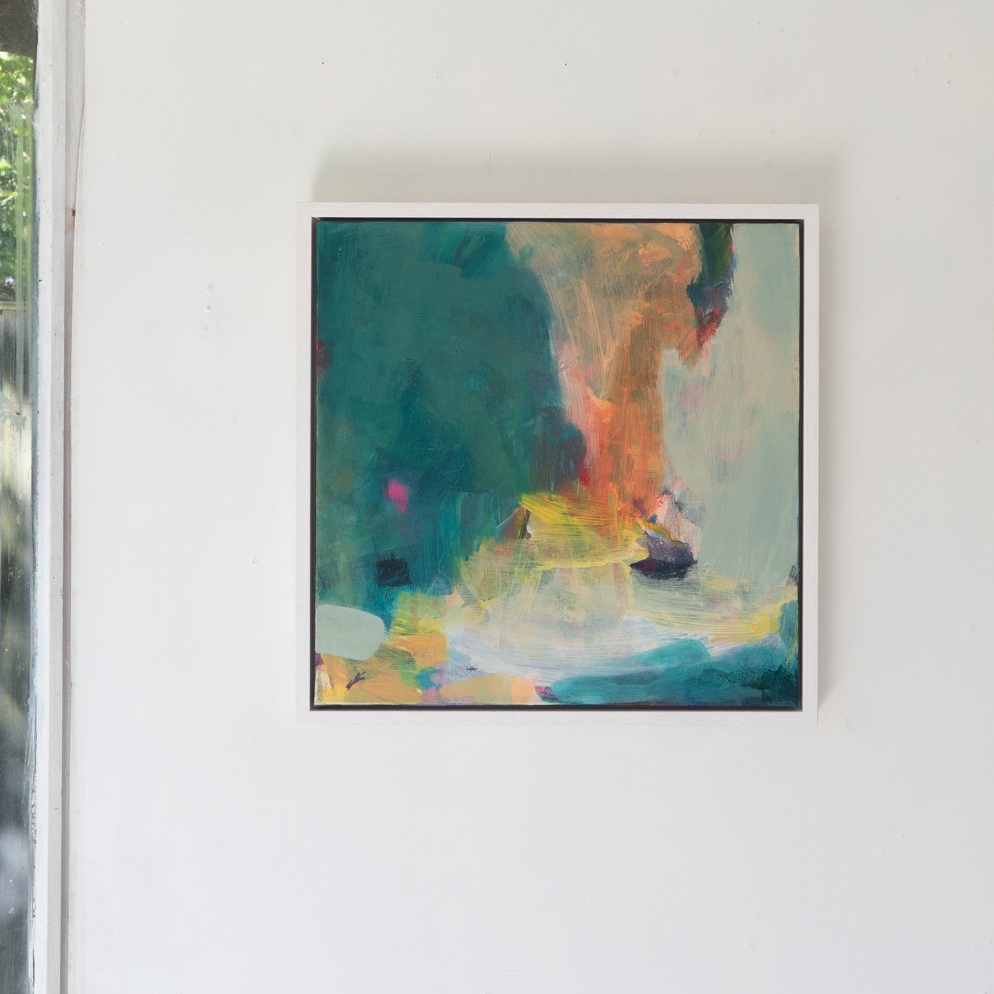 Upstream - a framed abstract landscape painting