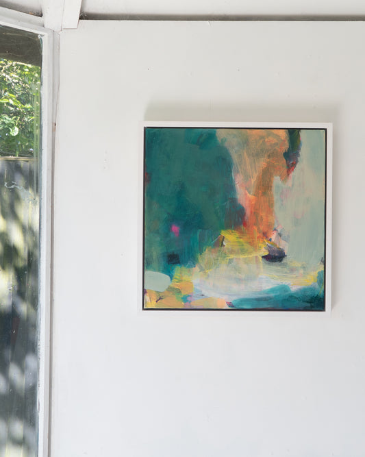 Upstream - a framed abstract landscape painting