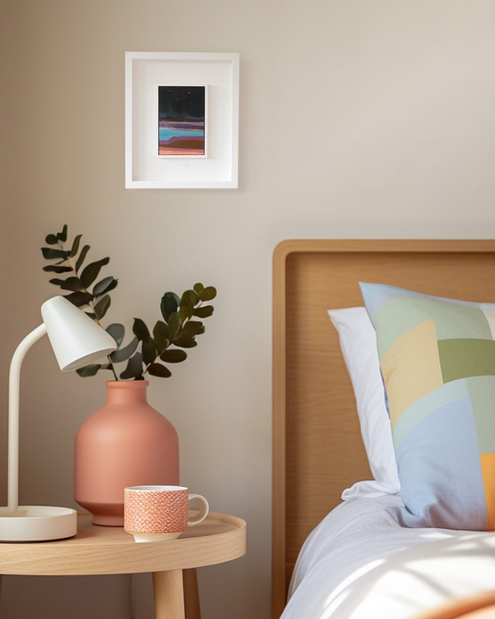 Missoni Night abstract looks beautiful in this bedroom setting
